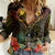 Papua New Guinea Central Province Women Casual Shirt Papua Niugini Coat Of Arms With Flag Style LT14 Female Black - Polynesian Pride
