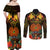 Papua New Guinea Chimbu Province Couples Matching Off Shoulder Maxi Dress and Long Sleeve Button Shirts Papua Niugini Coat Of Arms With Flag Style LT14 - Polynesian Pride