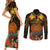 Papua New Guinea Chimbu Province Couples Matching Short Sleeve Bodycon Dress and Long Sleeve Button Shirts Papua Niugini Coat Of Arms With Flag Style LT14 - Polynesian Pride