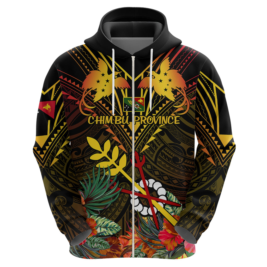 Papua New Guinea Chimbu Province Hoodie Papua Niugini Coat Of Arms With Flag Style LT14 - Polynesian Pride