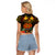 Papua New Guinea Chimbu Province Raglan Cropped T Shirt Papua Niugini Coat Of Arms With Flag Style LT14 - Polynesian Pride
