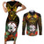 Papua New Guinea East New Britain Province Couples Matching Short Sleeve Bodycon Dress and Long Sleeve Button Shirts Papua Niugini Coat Of Arms With Flag Style LT14 Black - Polynesian Pride