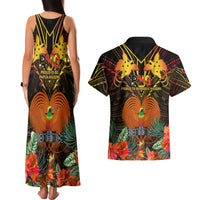 Papua New Guinea East New Britain Province Couples Matching Tank Maxi Dress and Hawaiian Shirt Papua Niugini Coat Of Arms With Flag Style LT14 - Polynesian Pride