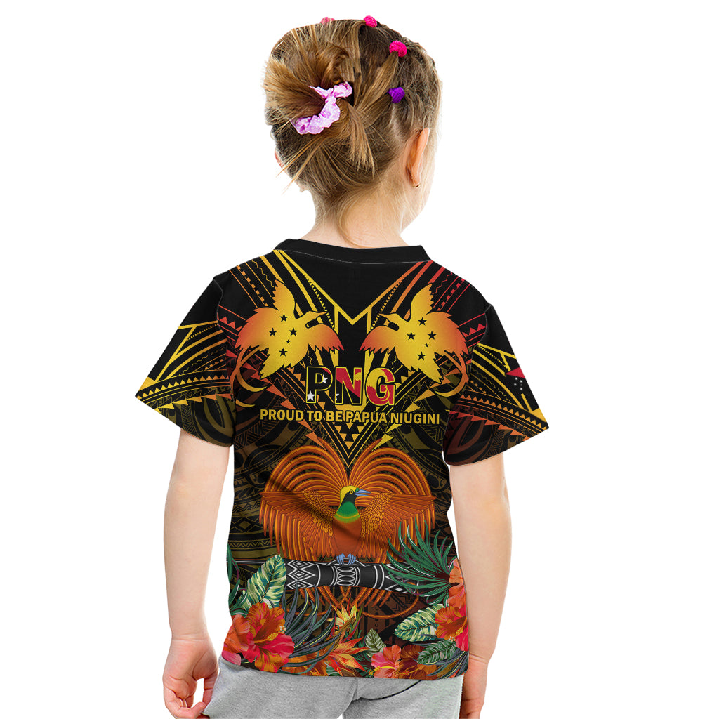 Papua New Guinea East New Britain Province Kid T Shirt Papua Niugini Coat Of Arms With Flag Style LT14 - Polynesian Pride