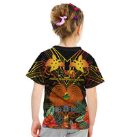 Papua New Guinea East New Britain Province Kid T Shirt Papua Niugini Coat Of Arms With Flag Style LT14 - Polynesian Pride