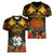 Papua New Guinea East New Britain Province Women V Neck T Shirt Papua Niugini Coat Of Arms With Flag Style LT14 - Polynesian Pride