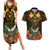 Papua New Guinea Western Province Couples Matching Summer Maxi Dress and Hawaiian Shirt Papua Niugini Coat Of Arms With Flag Style LT14 Black - Polynesian Pride