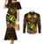 Papua New Guinea Southern Highlands Province Couples Matching Mermaid Dress and Long Sleeve Button Shirts Papua Niugini Coat Of Arms With Flag Style LT14 Black - Polynesian Pride