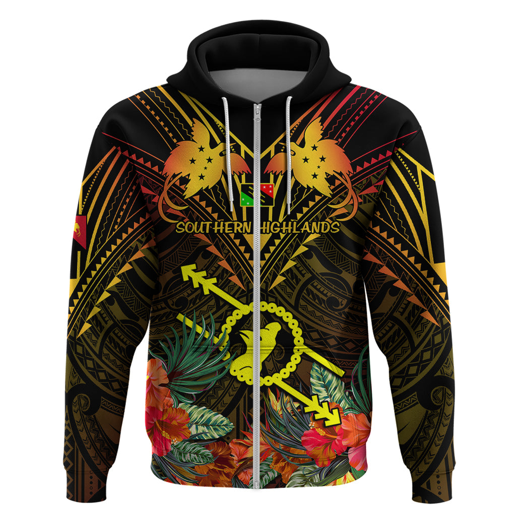 Papua New Guinea Southern Highlands Province Hoodie Papua Niugini Coat Of Arms With Flag Style LT14 - Polynesian Pride