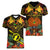 Papua New Guinea Southern Highlands Province Women V Neck T Shirt Papua Niugini Coat Of Arms With Flag Style LT14 - Polynesian Pride