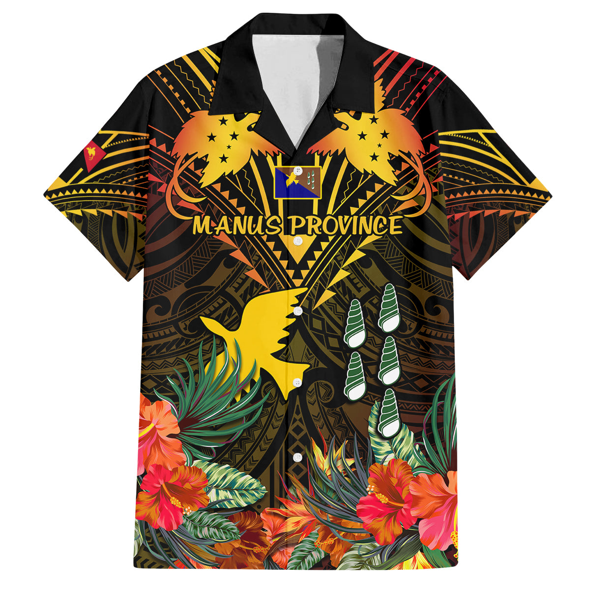 papua-new-guinea-manus-province-family-matching-summer-maxi-dress-and-hawaiian-shirt-papua-niugini-coat-of-arms-with-flag-style
