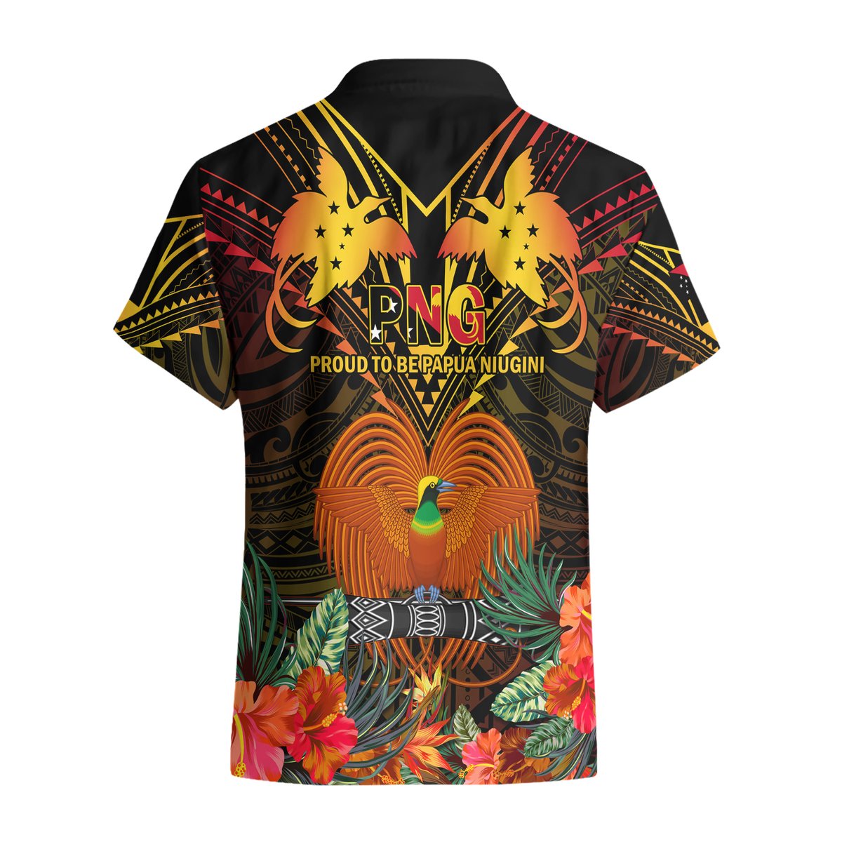 Papua New Guinea Manus Province Hawaiian Shirt Papua Niugini Coat Of Arms With Flag Style LT14 - Polynesian Pride