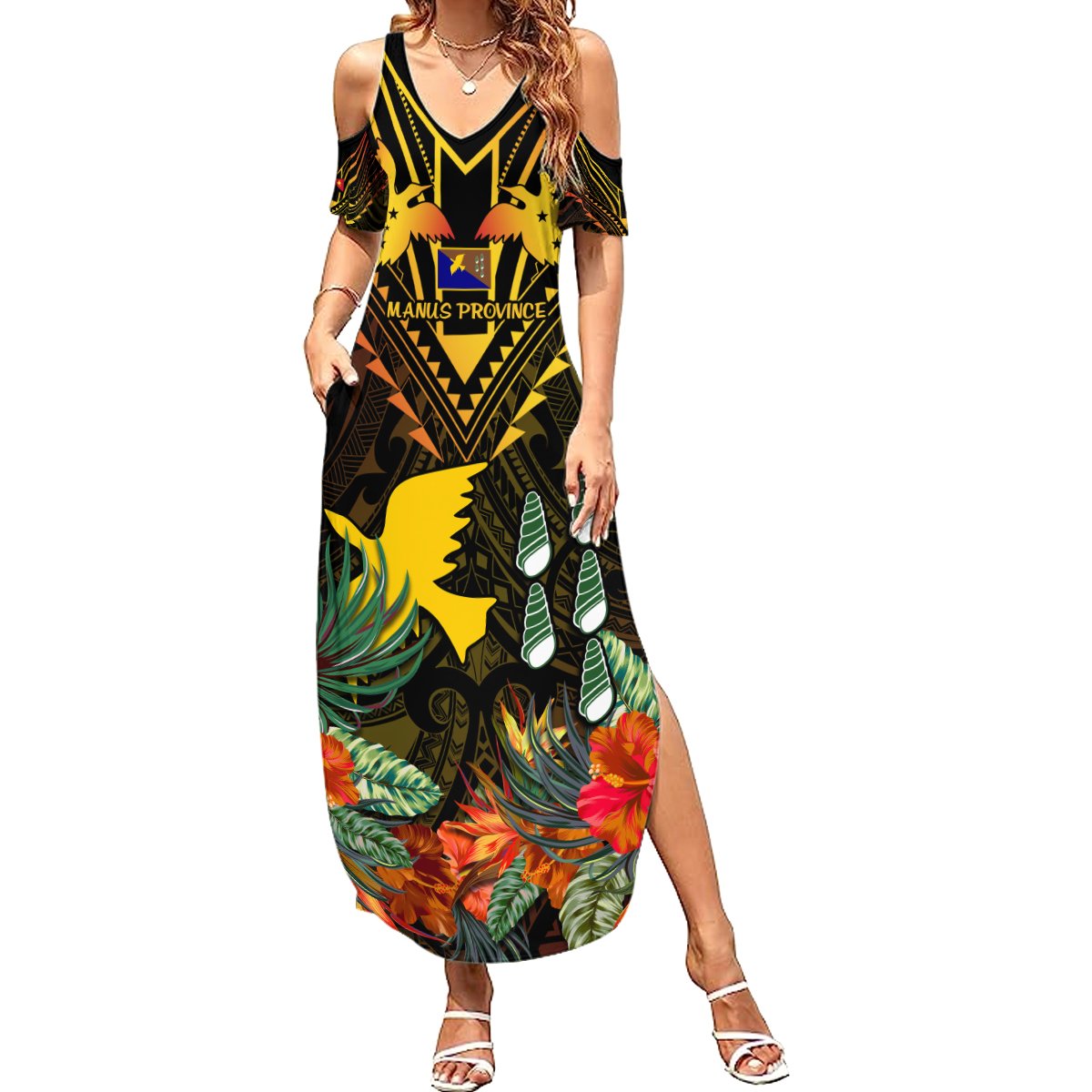 papua-new-guinea-manus-province-summer-maxi-dress-papua-niugini-coat-of-arms-with-flag-style