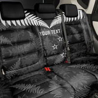 Custom New Zealand Silver Fern Football Back Car Seat Cover Go Aotearoa Grunge Black - Polynesian Pride