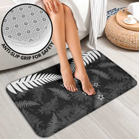 Custom New Zealand Silver Fern Football Bathroom Set Go Aotearoa Grunge Black - Polynesian Pride