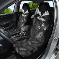 Custom New Zealand Silver Fern Football Car Seat Cover Go Aotearoa Grunge Black - Polynesian Pride