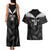 Custom New Zealand Silver Fern Football Couples Matching Tank Maxi Dress and Hawaiian Shirt Go Aotearoa Grunge Black - Polynesian Pride