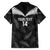 Custom New Zealand Silver Fern Football Family Matching Off Shoulder Short Dress and Hawaiian Shirt Go Aotearoa Grunge Black - Polynesian Pride