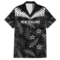 Custom New Zealand Silver Fern Football Family Matching Puletasi and Hawaiian Shirt Go Aotearoa Grunge Black - Polynesian Pride