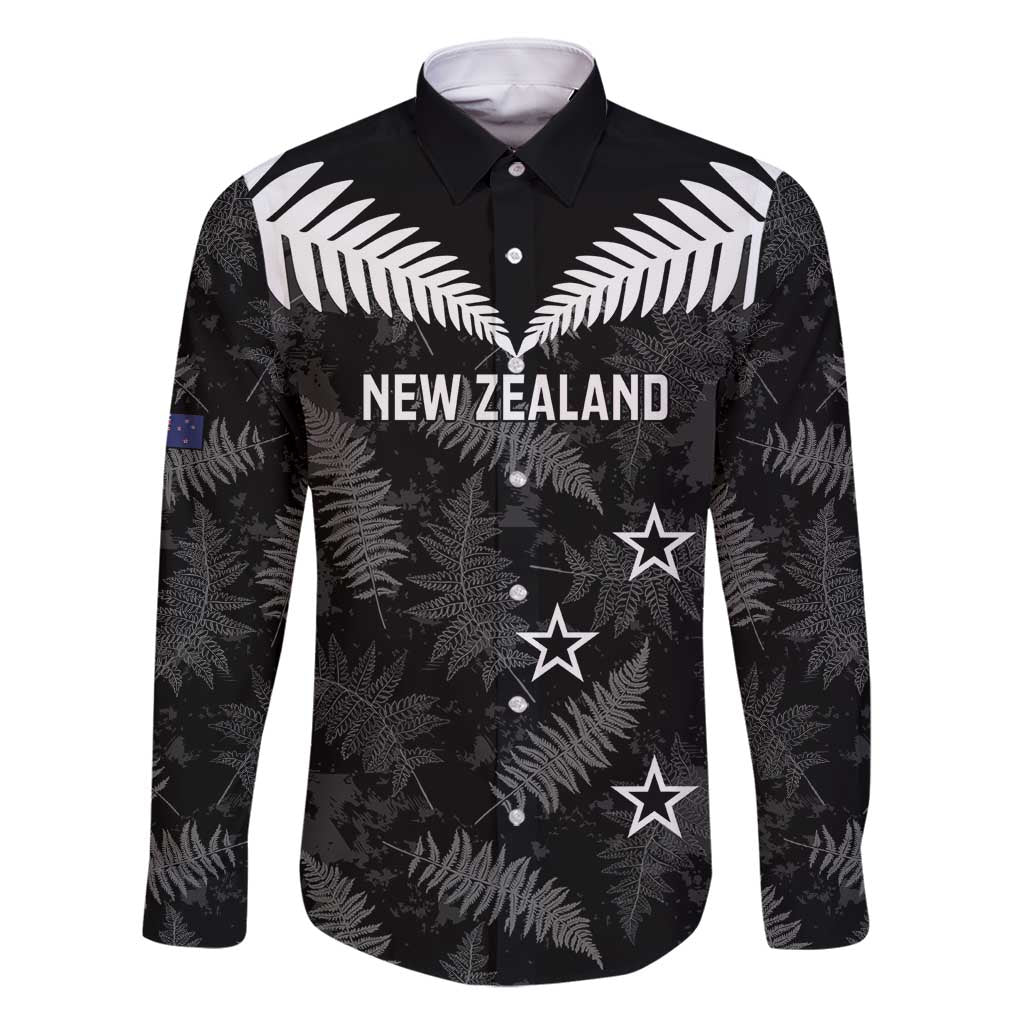 Custom New Zealand Silver Fern Football Family Matching Tank Maxi Dress and Hawaiian Shirt Go Aotearoa Grunge Black - Polynesian Pride