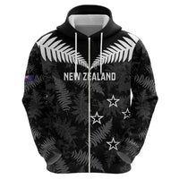 Custom New Zealand Silver Fern Football Hoodie Go Aotearoa Grunge Black - Polynesian Pride