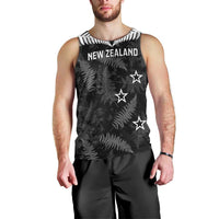 Custom New Zealand Silver Fern Football Men Tank Top Go Aotearoa Grunge Black - Polynesian Pride