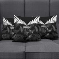Custom New Zealand Silver Fern Football Pillow Cover Go Aotearoa Grunge Black - Polynesian Pride