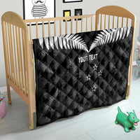 Custom New Zealand Silver Fern Football Quilt Go Aotearoa Grunge Black - Polynesian Pride