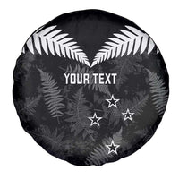 Custom New Zealand Silver Fern Football Spare Tire Cover Go Aotearoa Grunge Black - Polynesian Pride