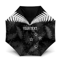 Custom New Zealand Silver Fern Football Umbrella Go Aotearoa Grunge Black - Polynesian Pride