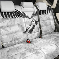Custom New Zealand Silver Fern Football Back Car Seat Cover Go Aotearoa Grunge White - Polynesian Pride