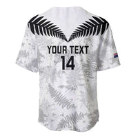 Custom New Zealand Silver Fern Football Baseball Jersey Go Aotearoa Grunge White - Polynesian Pride