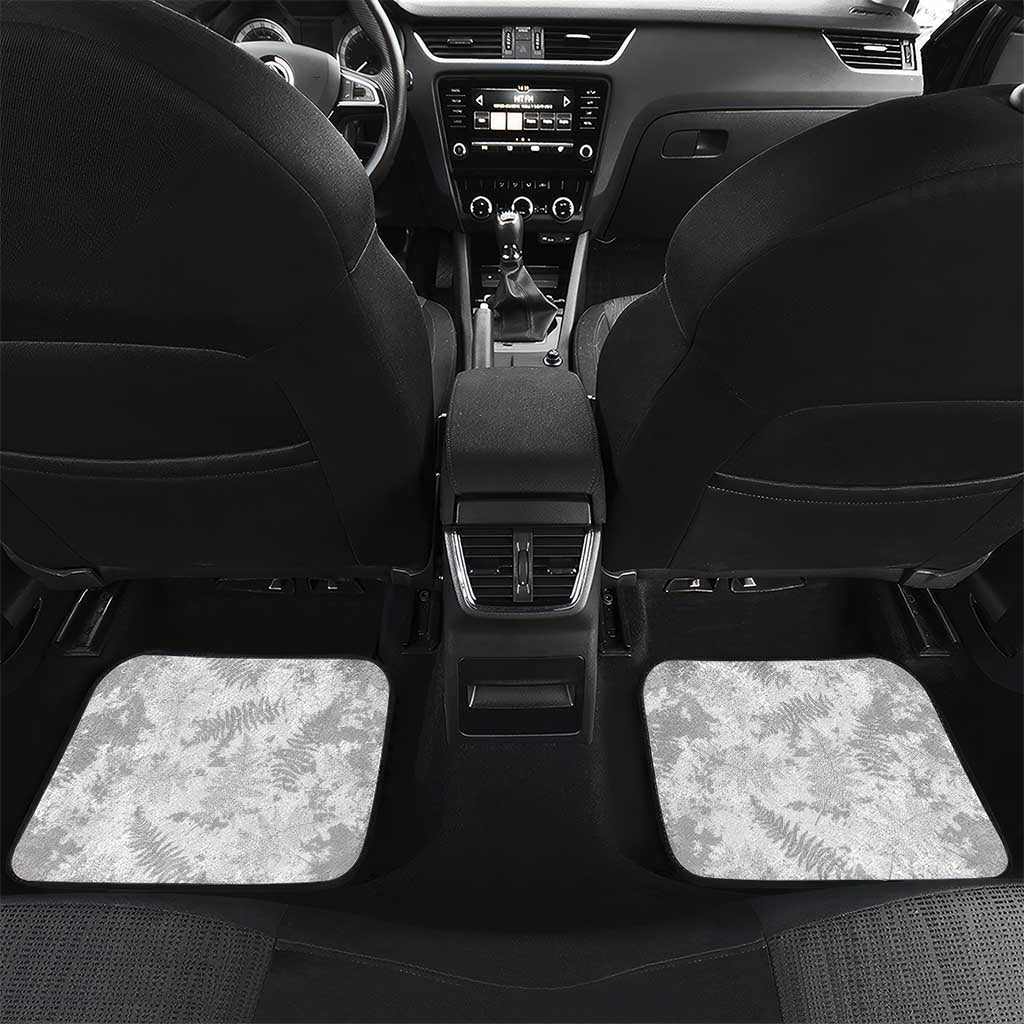 Custom New Zealand Silver Fern Football Car Mats Go Aotearoa Grunge White - Polynesian Pride