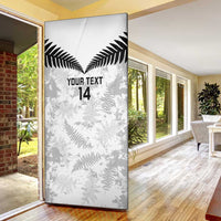 Custom New Zealand Silver Fern Football Door Cover Go Aotearoa Grunge White - Polynesian Pride