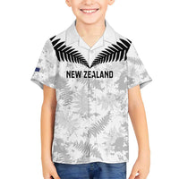 Custom New Zealand Silver Fern Football Kid Hawaiian Shirt Go Aotearoa Grunge White - Polynesian Pride