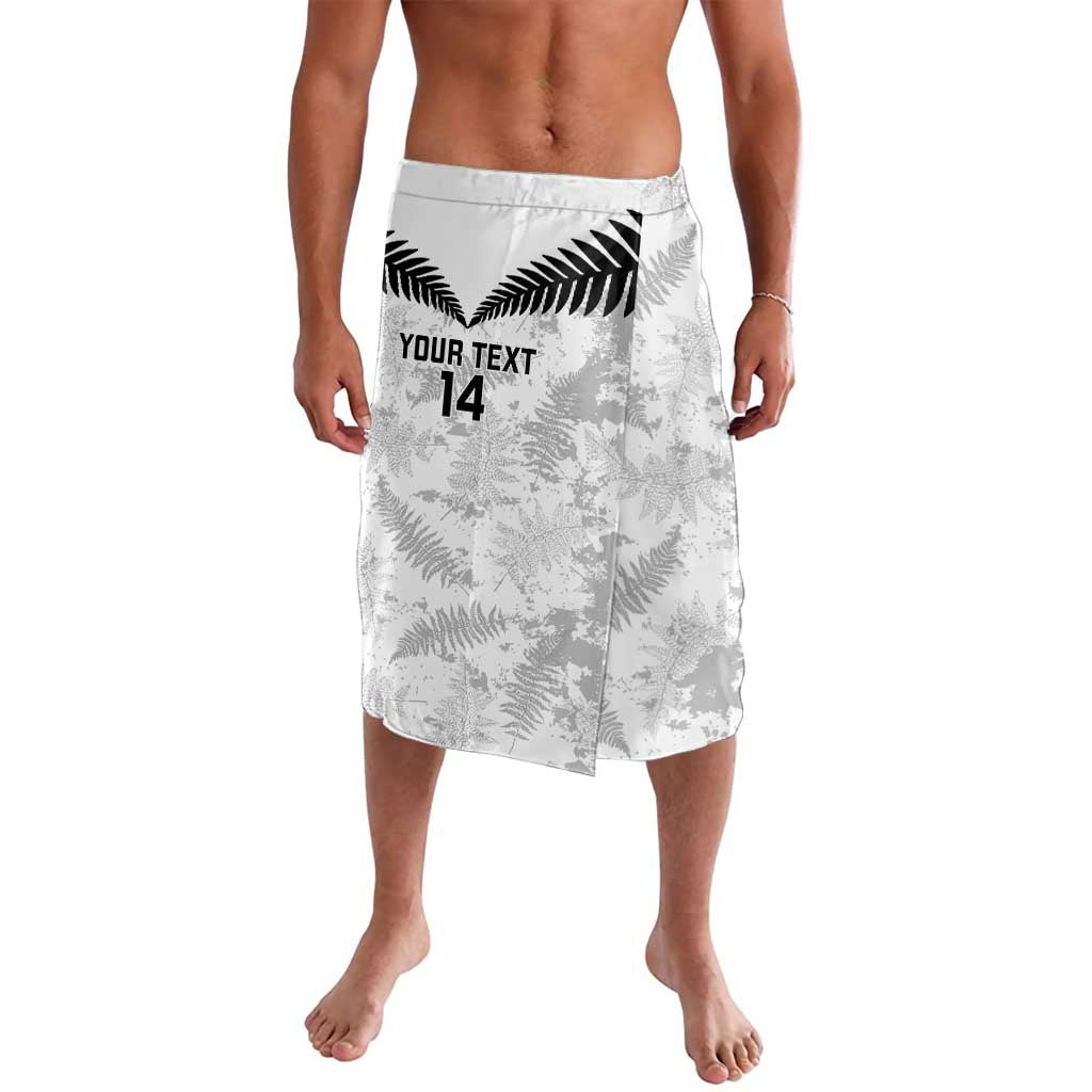 Custom New Zealand Silver Fern Football Lavalava Go Aotearoa Grunge White - Polynesian Pride