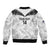 Custom New Zealand Silver Fern Football Sleeve Zip Bomber Jacket Go Aotearoa Grunge White - Polynesian Pride