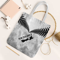 Custom New Zealand Silver Fern Football Tote Bag Go Aotearoa Grunge White - Polynesian Pride