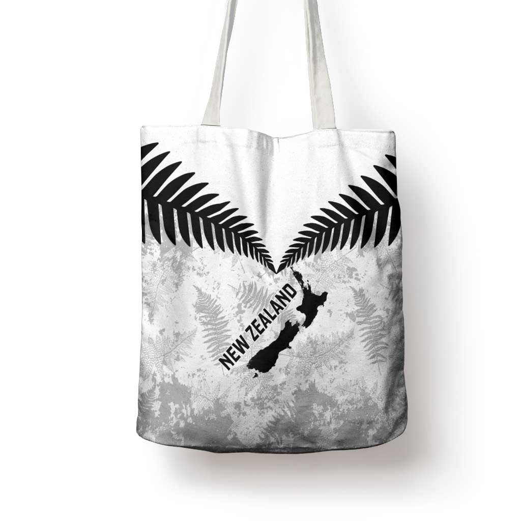 Custom New Zealand Silver Fern Football Tote Bag Go Aotearoa Grunge White - Polynesian Pride