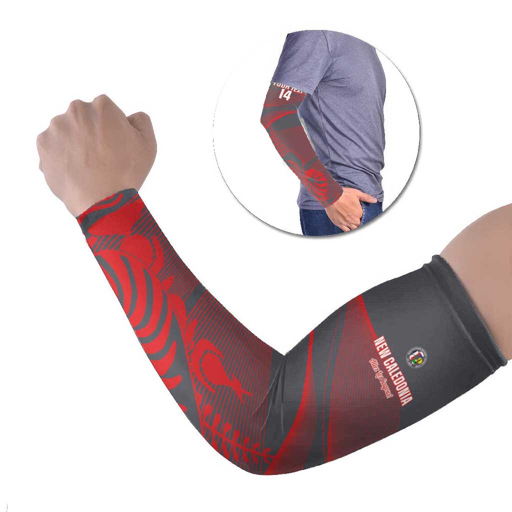 Custom New Caledonia Football Arm Sleeves Allez Les Cagous Grey Version LT14 Set of 2 Grey - Polynesian Pride