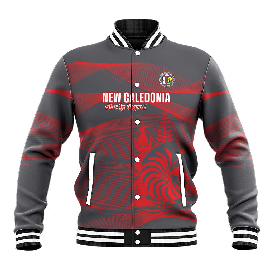 Custom New Caledonia Football Baseball Jacket Allez Les Cagous Grey Version LT14 Unisex Grey - Polynesian Pride