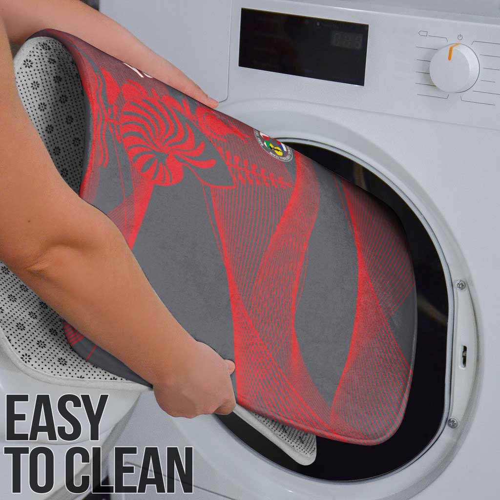 Custom New Caledonia Football Bathroom Set Allez Les Cagous Grey Version - Polynesian Pride