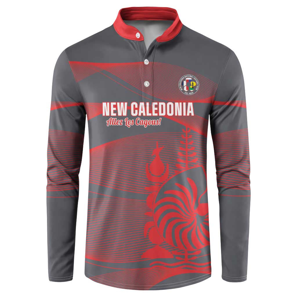 Custom New Caledonia Football Button Sweatshirt Allez Les Cagous Grey Version - Polynesian Pride