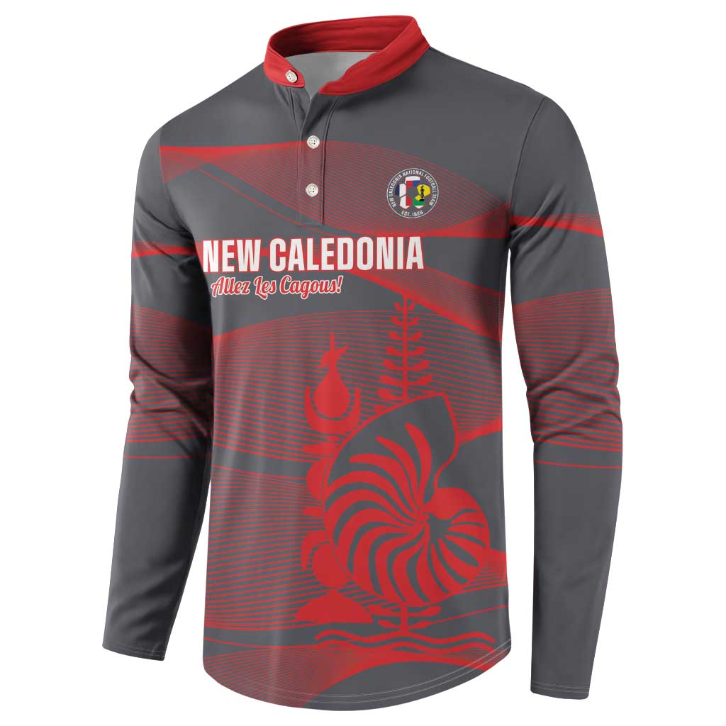 Custom New Caledonia Football Button Sweatshirt Allez Les Cagous Grey Version - Polynesian Pride