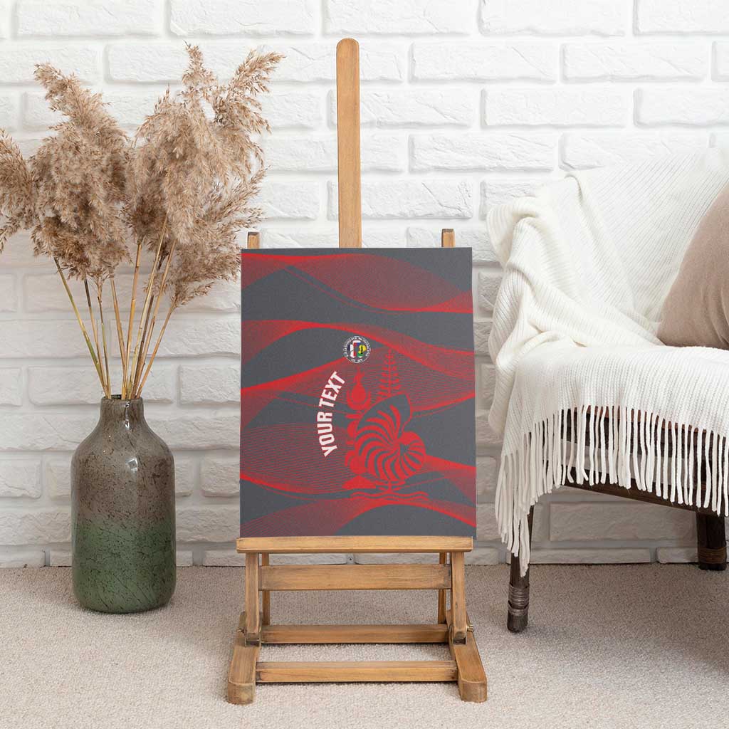 Custom New Caledonia Football Canvas Wall Art Allez Les Cagous Grey Version - Polynesian Pride