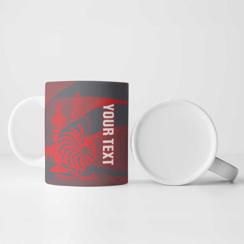 Custom New Caledonia Football Ceramic Mug Allez Les Cagous Grey Version LT14 - Polynesian Pride