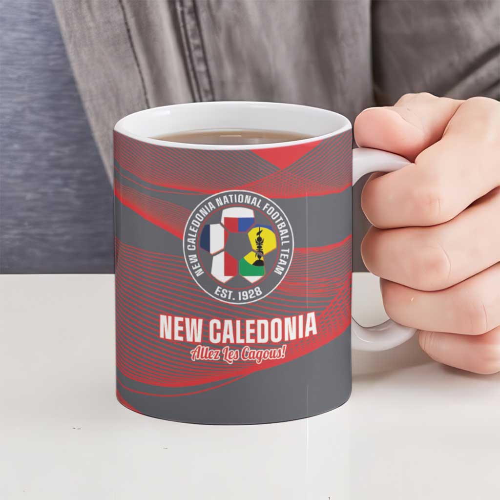 Custom New Caledonia Football Ceramic Mug Allez Les Cagous Grey Version LT14 - Polynesian Pride
