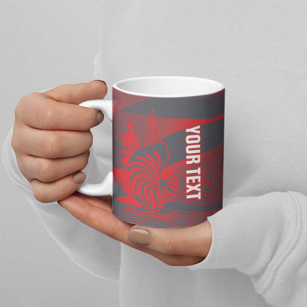 Custom New Caledonia Football Ceramic Mug Allez Les Cagous Grey Version LT14 - Polynesian Pride