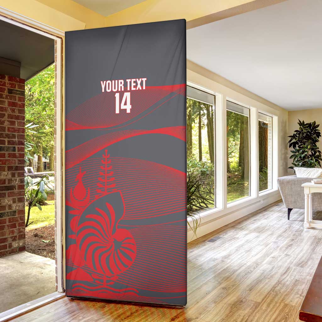 Custom New Caledonia Football Door Cover Allez Les Cagous Grey Version - Polynesian Pride