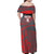 Custom New Caledonia Football Family Matching Off Shoulder Maxi Dress and Hawaiian Shirt Allez Les Cagous Grey Version - Polynesian Pride